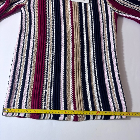 Marie Oliver Knit Sweater Striped Ribbed Cuffs Boat Neck Multi-Color Size Small - Picture 15 of 15